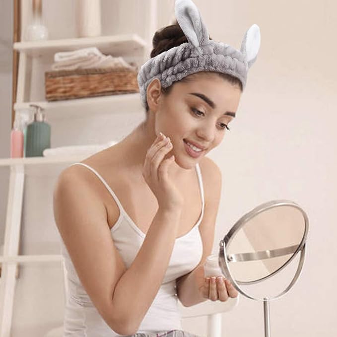 Fluffy Bunny Makeup Headband (3-Pack)