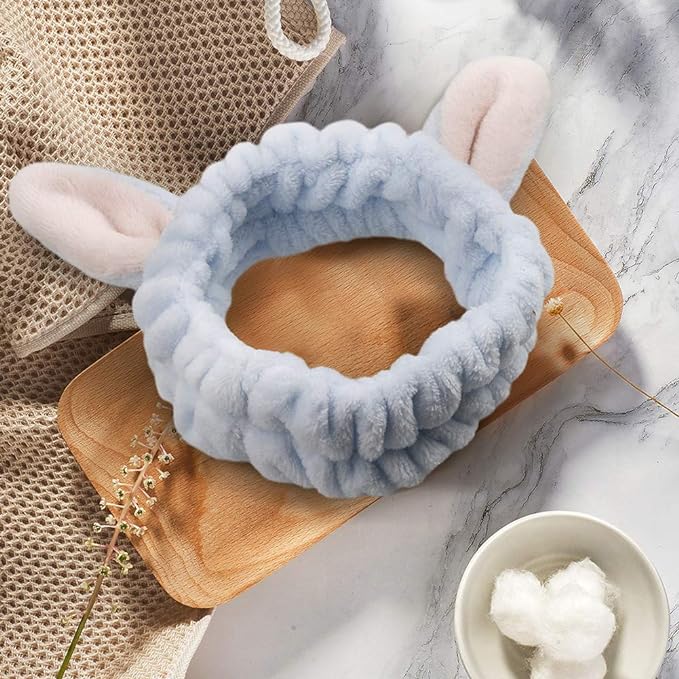 Fluffy Bunny Makeup Headband (3-Pack)