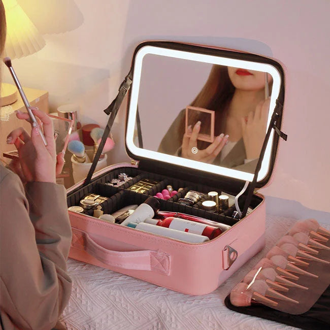 Smart LED Cosmetic Case with Mirror